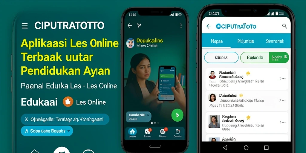 Tampilan antarmuka aplikasi Les Online CIPUTRATOTO yang menarik.