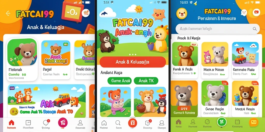 Antarmuka intuitif dengan permainan menarik untuk anak-anak.