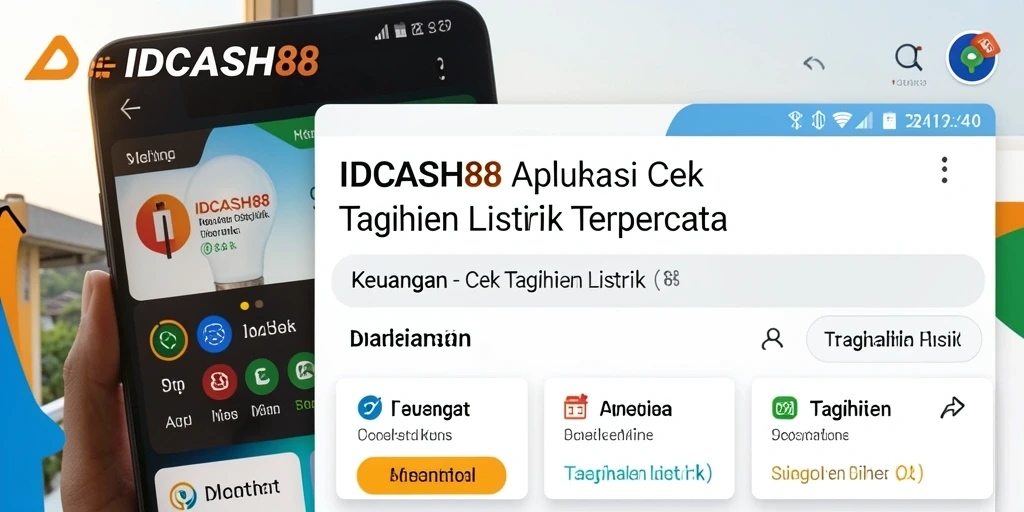 Screenshot antarmuka IDCASH88 untuk cek tagihan listrik.