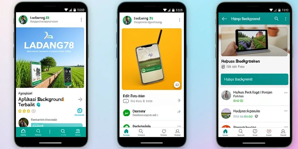 Antarmuka aplikasi LADANG78 untuk hapus background yang mudah digunakan.