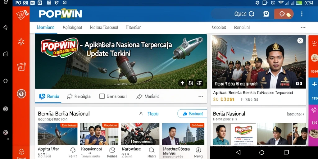 Tampilan antarmuka POPWIN yang bersih dan informatif untuk berita nasional.