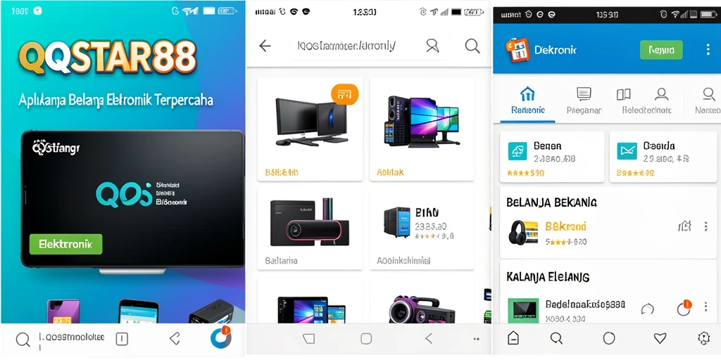 Antarmuka QQSTAR88 menampilkan produk elektronik dengan jelas dan menarik.