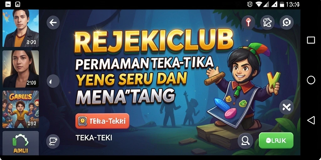 Screenshot utama REJEKICLUB yang menunjukkan tantangan teka-teki.