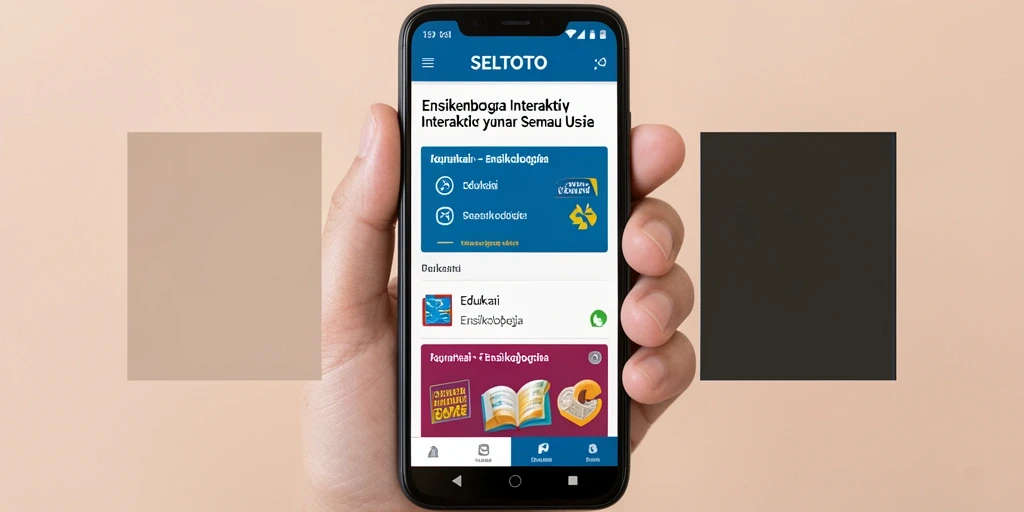 Tampilan antarmuka aplikasi Ensiklopedia SELTOTO yang menarik dan informatif.